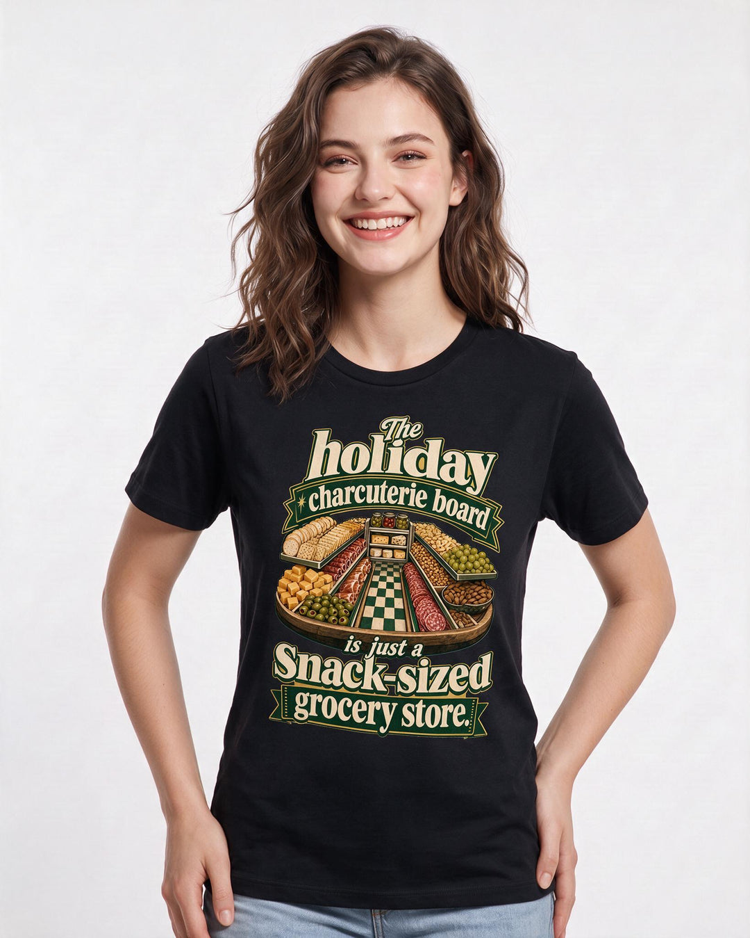 Christmas Black T-Shirt for Women – Holiday Theme Graphic Tee product image 1