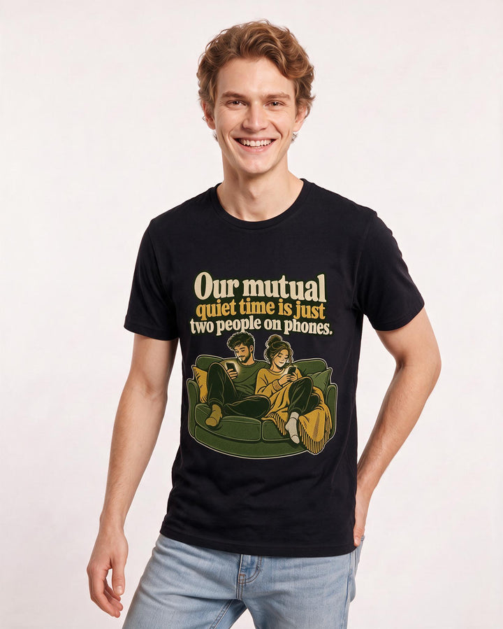Couples Black T-Shirt for Men – Everyday Expression Graphic Tee product image 1