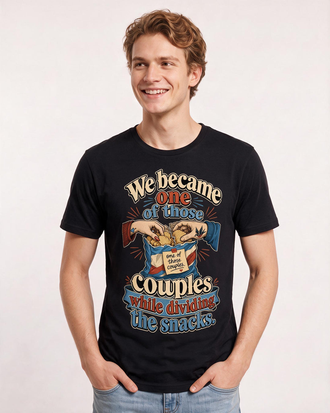 Couples Black T-Shirt for Men – Everyday Expression Graphic Tee product image 1