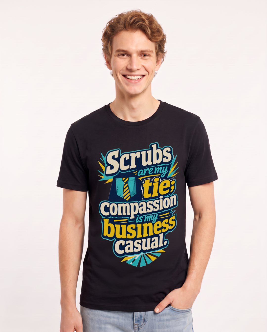 Nurse Black T-Shirt for Men – Nursing Life Graphic Tee product image 3