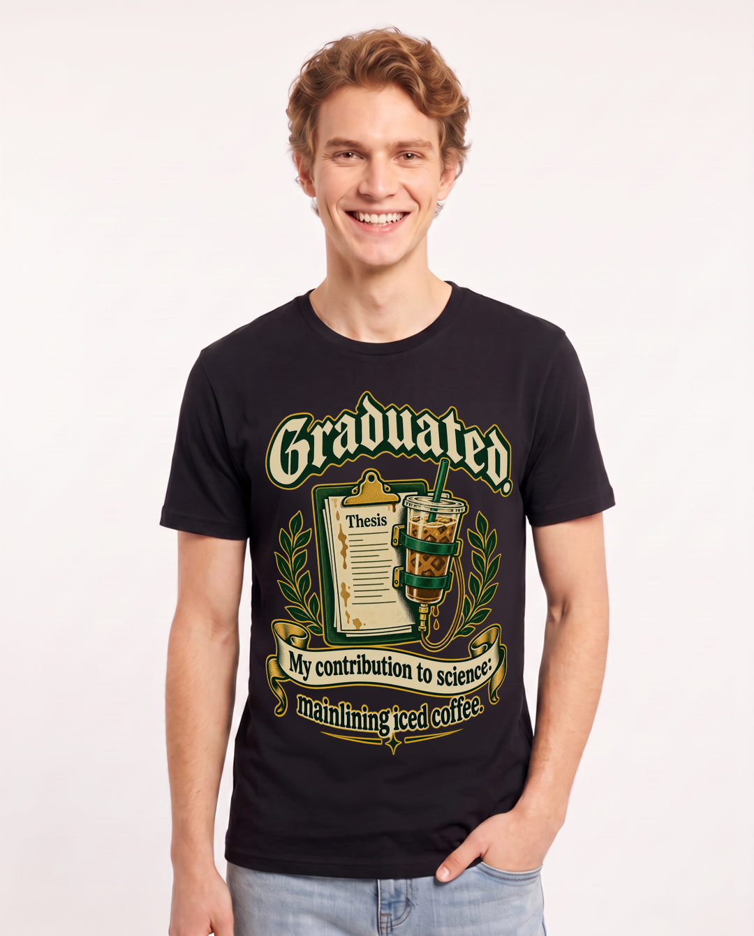 Graduation Black T-Shirt for Men – Everyday Expression Graphic Tee product image 3