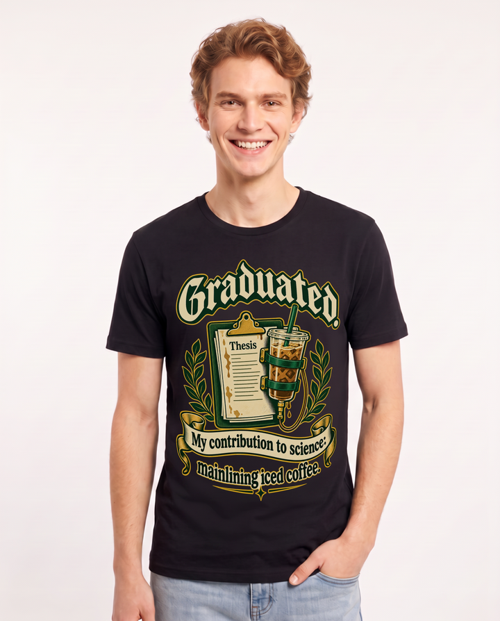 Graduation Black T-Shirt for Men – Everyday Expression Graphic Tee product image 3