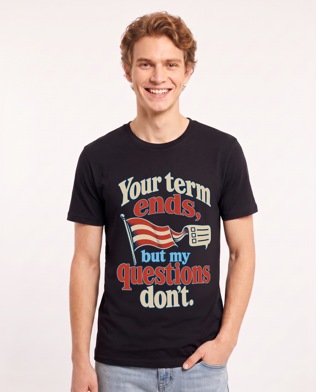 Political Statement Black T-Shirt for Men – Everyday Expression Graphic Tee product image 3