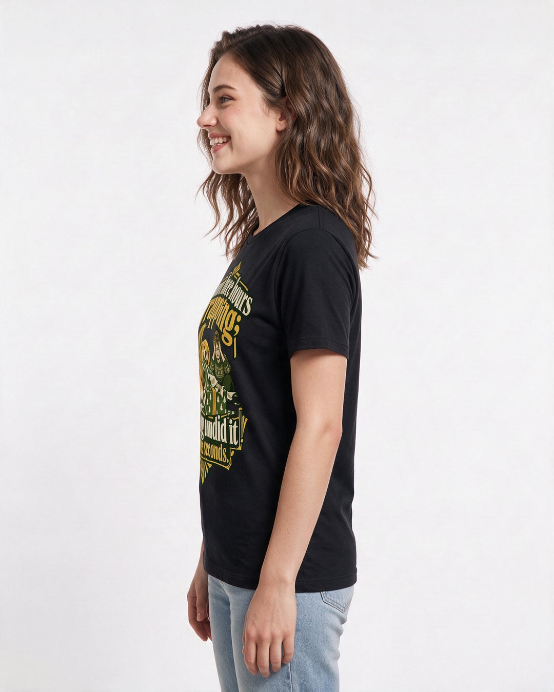 Christmas Black T-Shirt for Women – Holiday Theme Graphic Tee product image 2