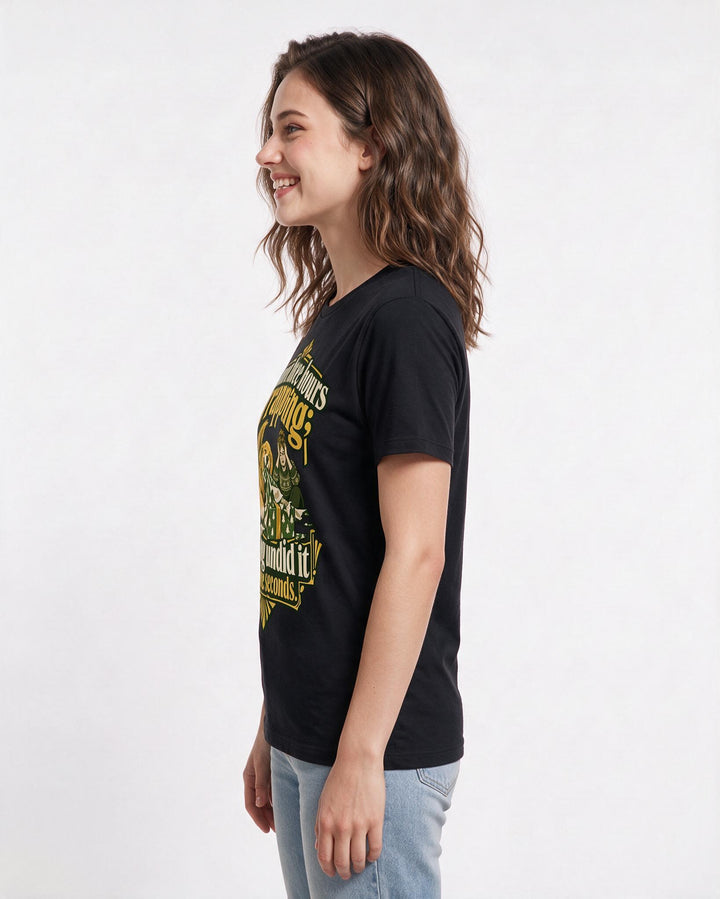 Christmas Black T-Shirt for Women – Holiday Theme Graphic Tee product image 2