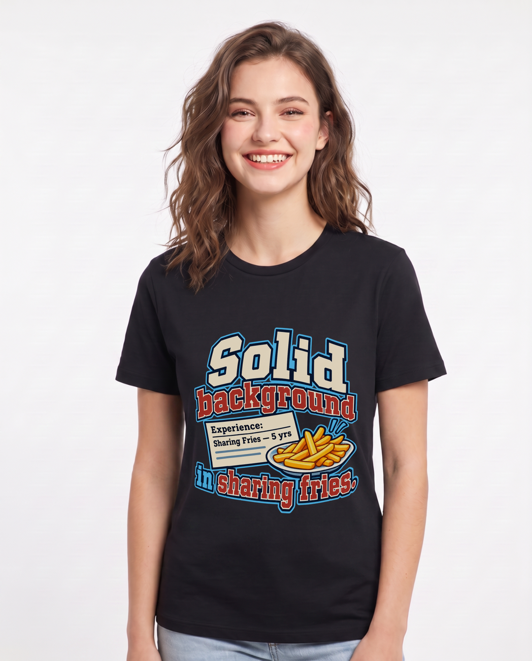 Couples Black T-Shirt for Women – Everyday Expression Graphic Tee product image 3