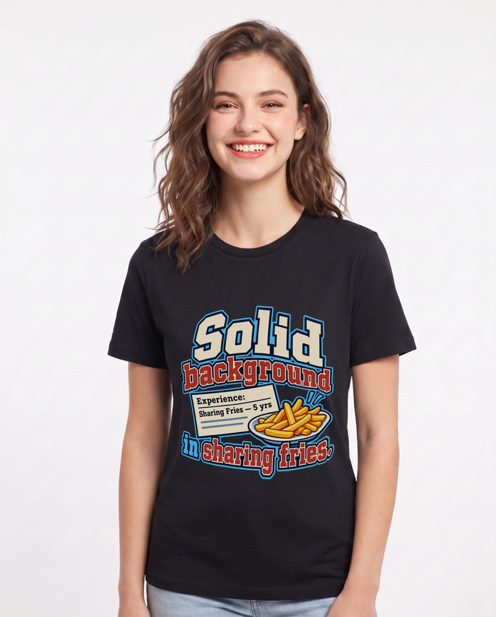 Couples Black T-Shirt for Women – Everyday Expression Graphic Tee product image 3