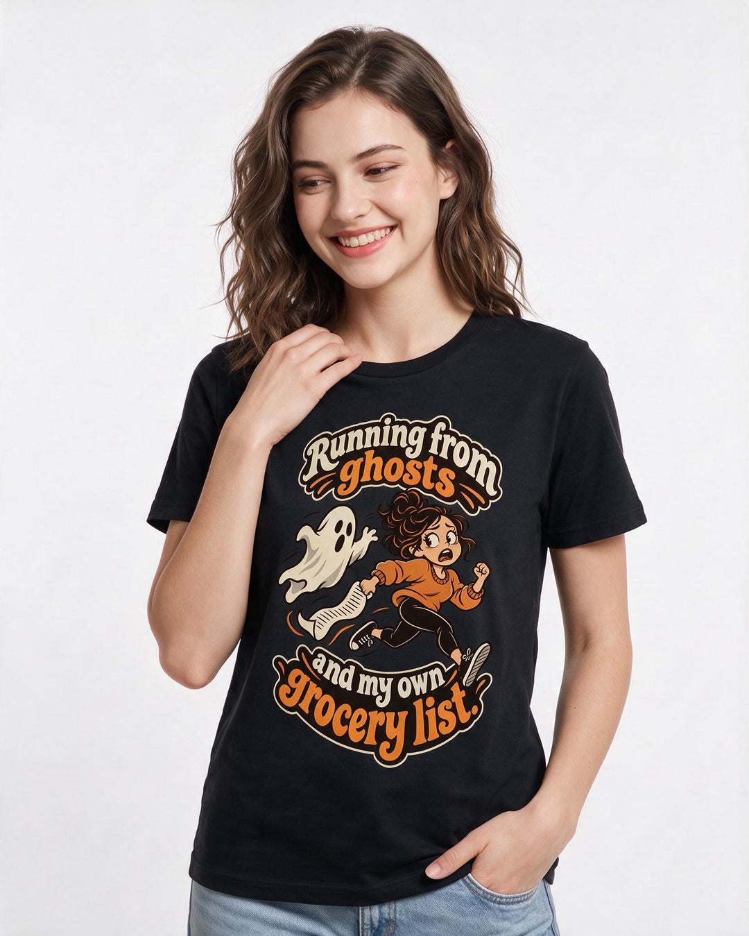 Halloween Black T-Shirt for Women – Halloween Theme Graphic Tee product image 1