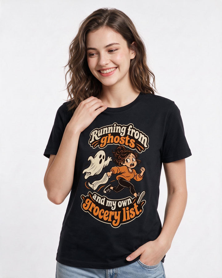 Halloween Black T-Shirt for Women – Halloween Theme Graphic Tee product image 1