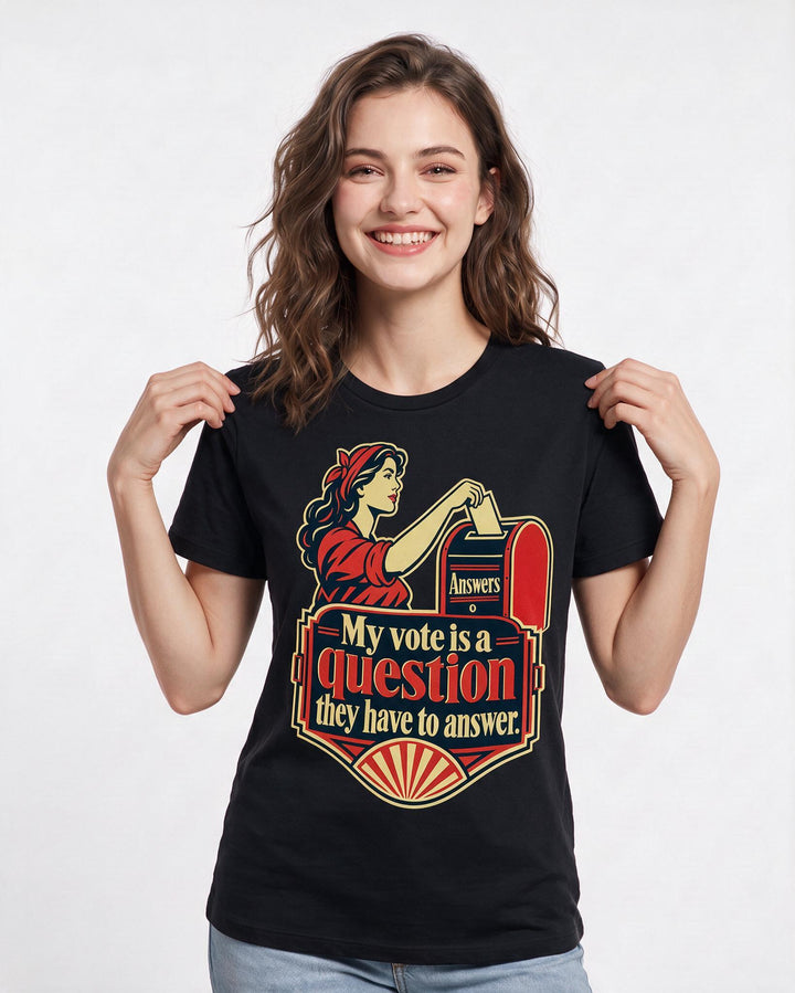 Political Statement Black T-Shirt for Women – Everyday Expression Graphic Tee product image 1