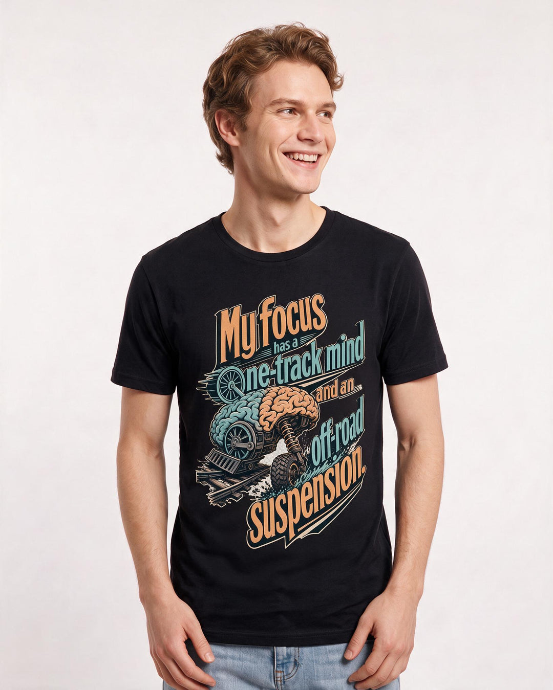 Neurodiversity Black T-Shirt for Men – Everyday Expression Graphic Tee product image 1