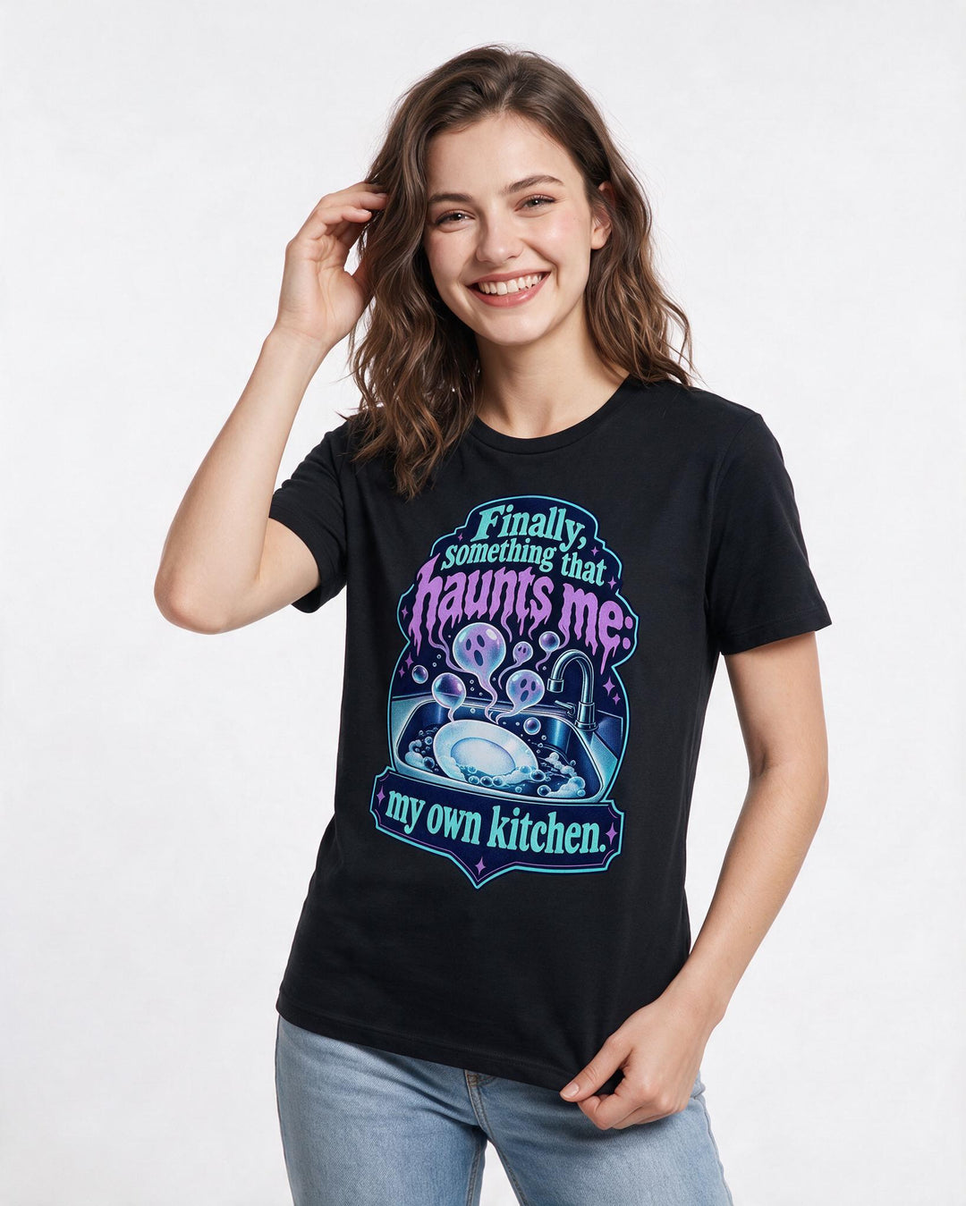 Halloween Black T-Shirt for Women – Halloween Theme Graphic Tee product image 1