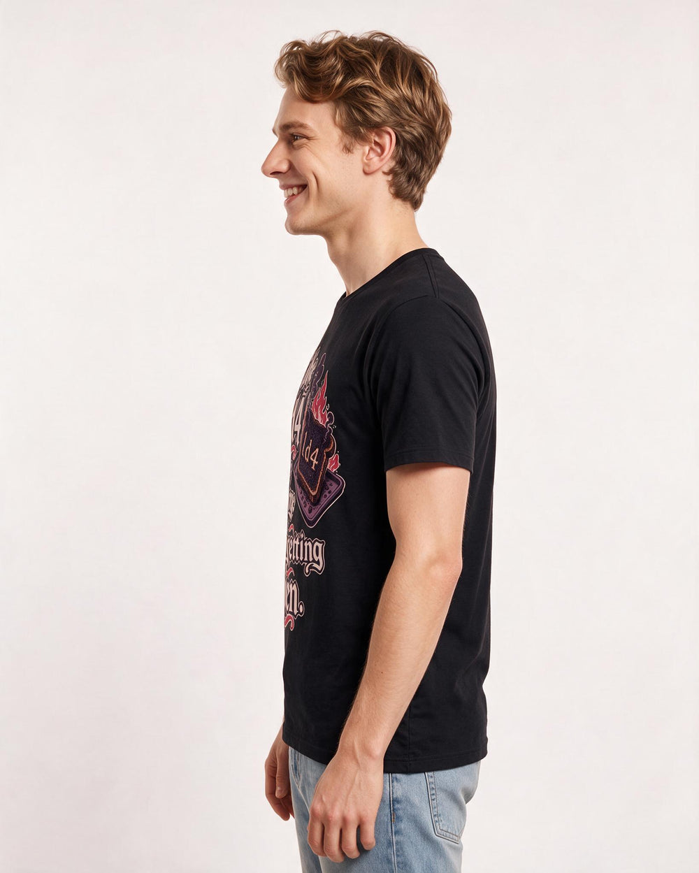 Funny Gaming Men's Black T-Shirt – Take 1d4 fire damage for forgetting the oven. product image 2