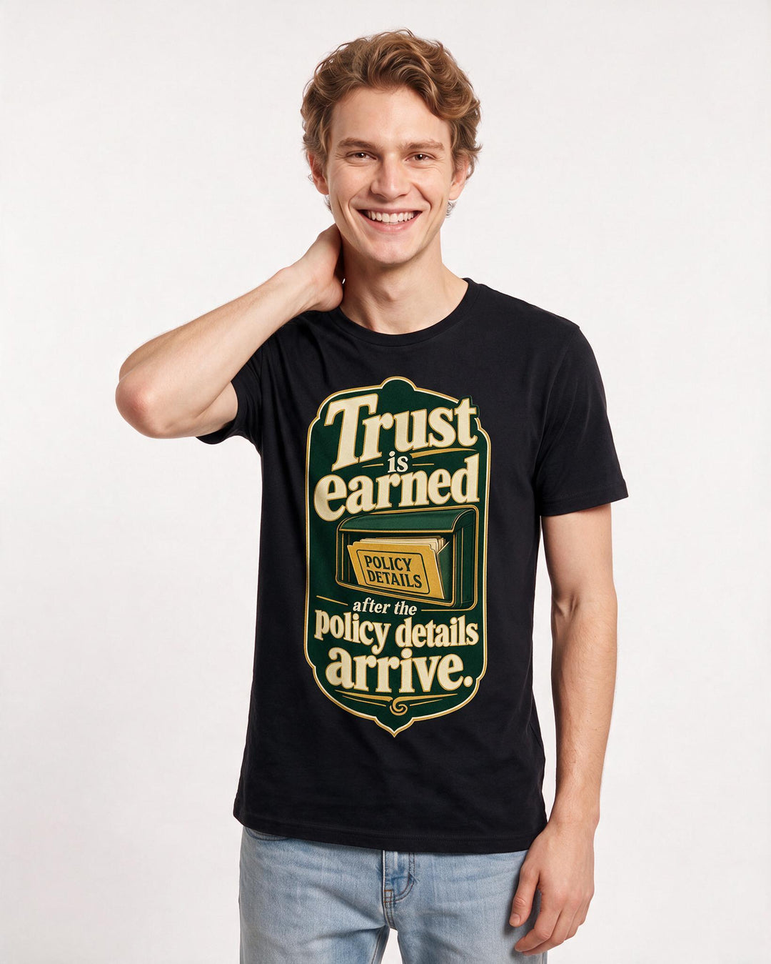 Political Statement Black T-Shirt for Men – Everyday Expression Graphic Tee product image 1