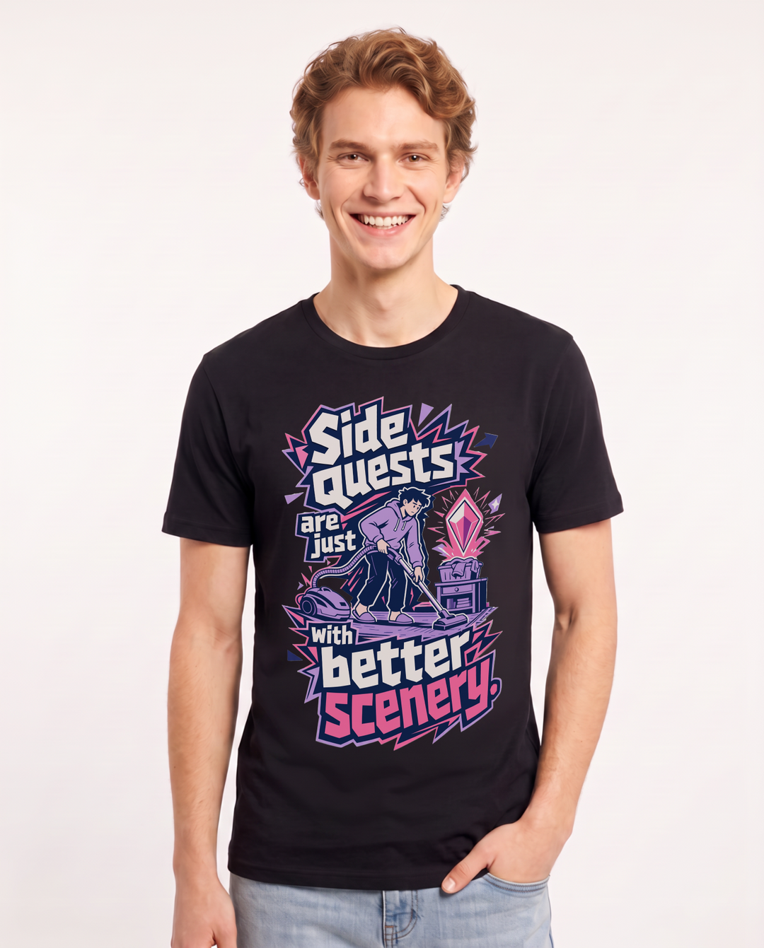 Gaming Black T-Shirt for Men – Game Night Graphic Tee product image 3