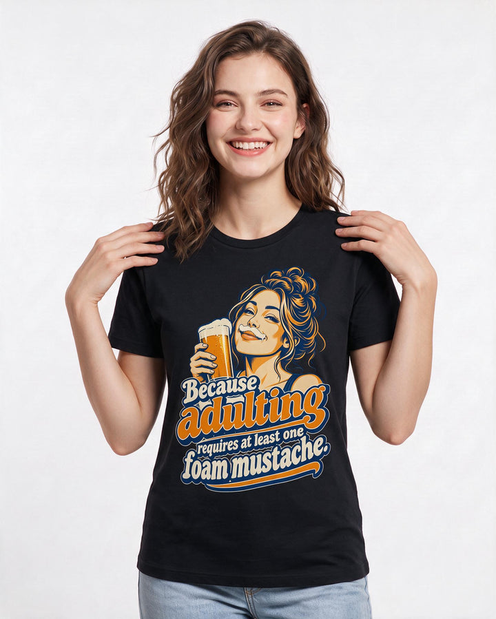 Beer Black T-Shirt for Women – Everyday Expression Graphic Tee product image 1