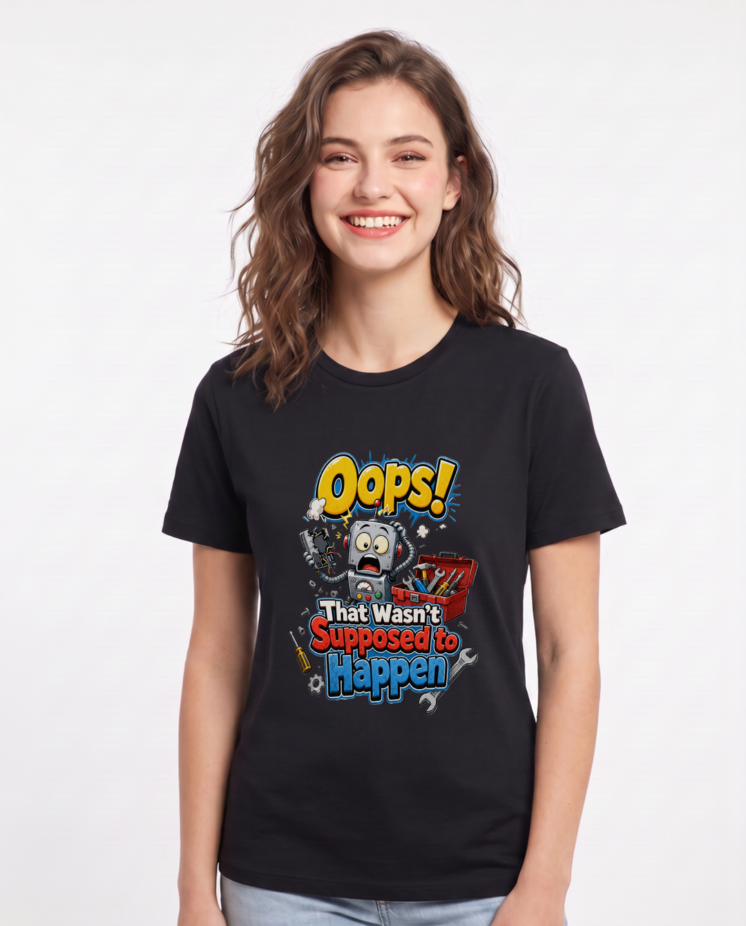 Oops! That Wasn't Supposed to Happen Women's Black T-Shirt product image 2