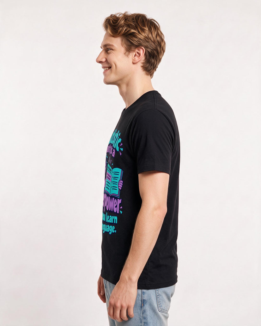 Neurodiversity Black T-Shirt for Men – Everyday Expression Graphic Tee product image 2