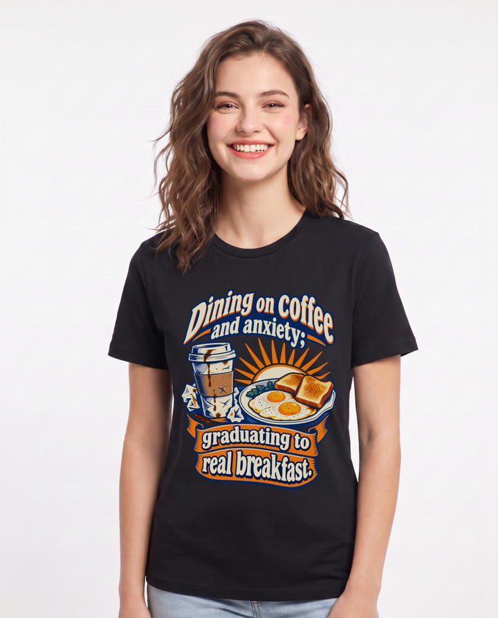Graduation Black T-Shirt for Women – Everyday Expression Graphic Tee product image 3
