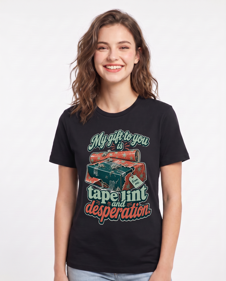 Christmas Black T-Shirt for Women – Holiday Theme Graphic Tee product image 3