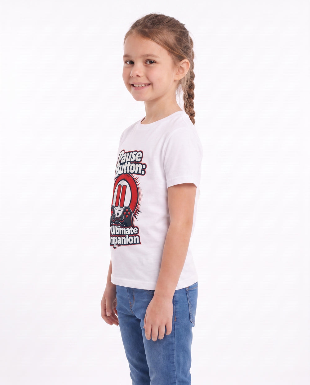 Pause Button: My Ultimate Companion White T-Shirt mockup 2