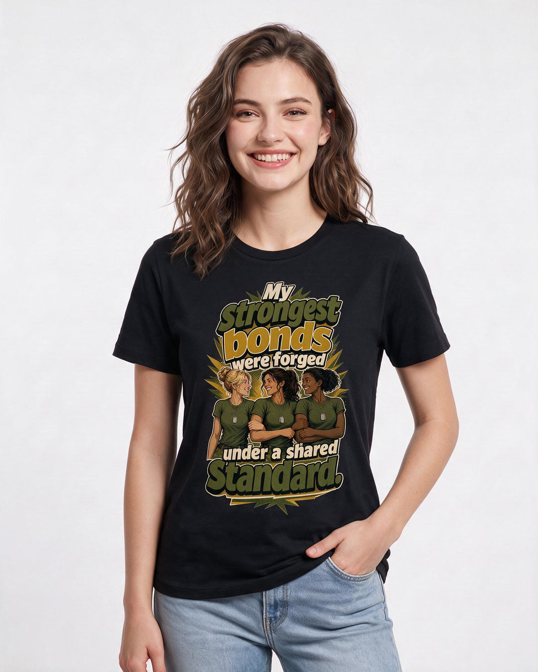 Veteran Black T-Shirt for Women – Everyday Expression Graphic Tee product image 1