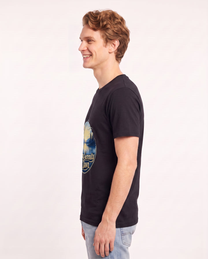 Casting Serenity at Dawn Men's Black T-Shirt product image 3