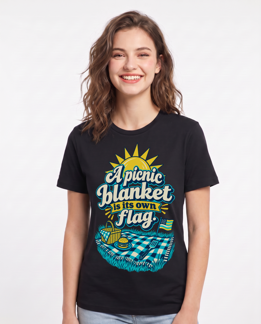 Patriotic Black T-Shirt for Women – Everyday Expression Graphic Tee product image 3