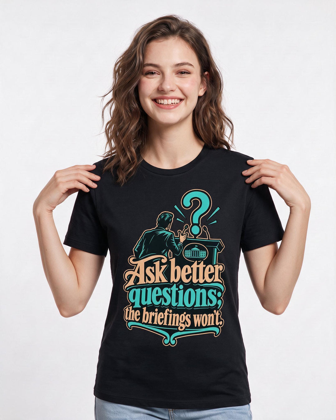 Political Statement Black T-Shirt for Women – Everyday Expression Graphic Tee product image 1