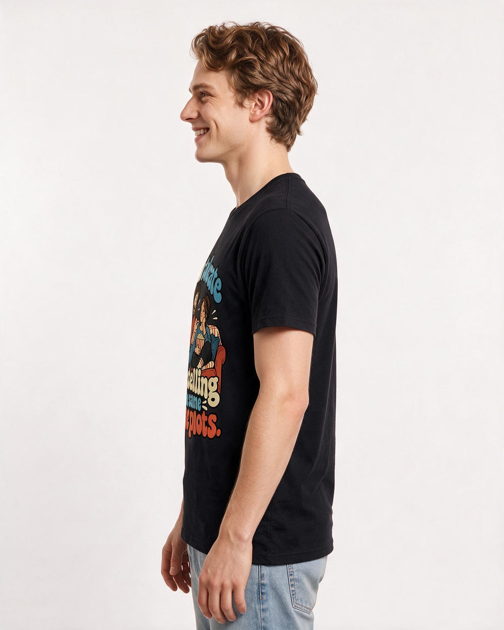 Couples Black T-Shirt for Men – Everyday Expression Graphic Tee product image 2