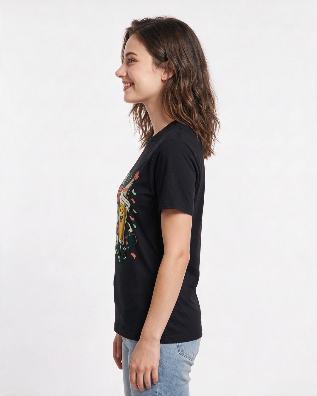 Beer Black T-Shirt for Women – Everyday Expression Graphic Tee product image 2