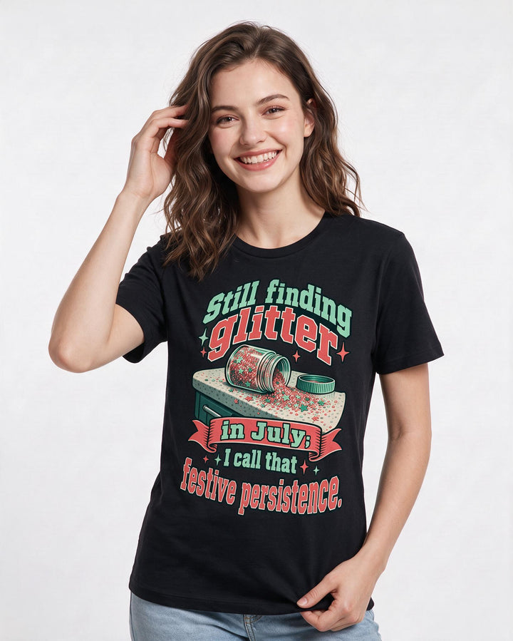 Christmas Black T-Shirt for Women – Holiday Theme Graphic Tee product image 1
