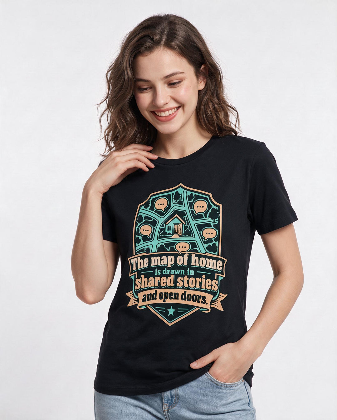 Patriotic Black T-Shirt for Women – Everyday Expression Graphic Tee product image 1