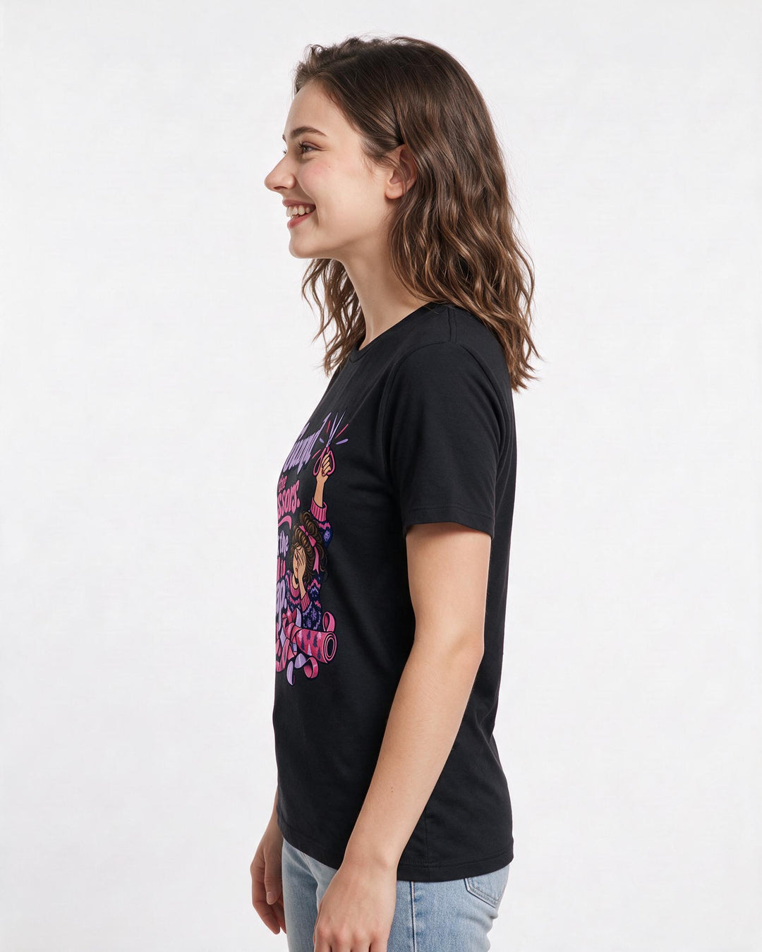 Christmas Black T-Shirt for Women – Holiday Theme Graphic Tee product image 2
