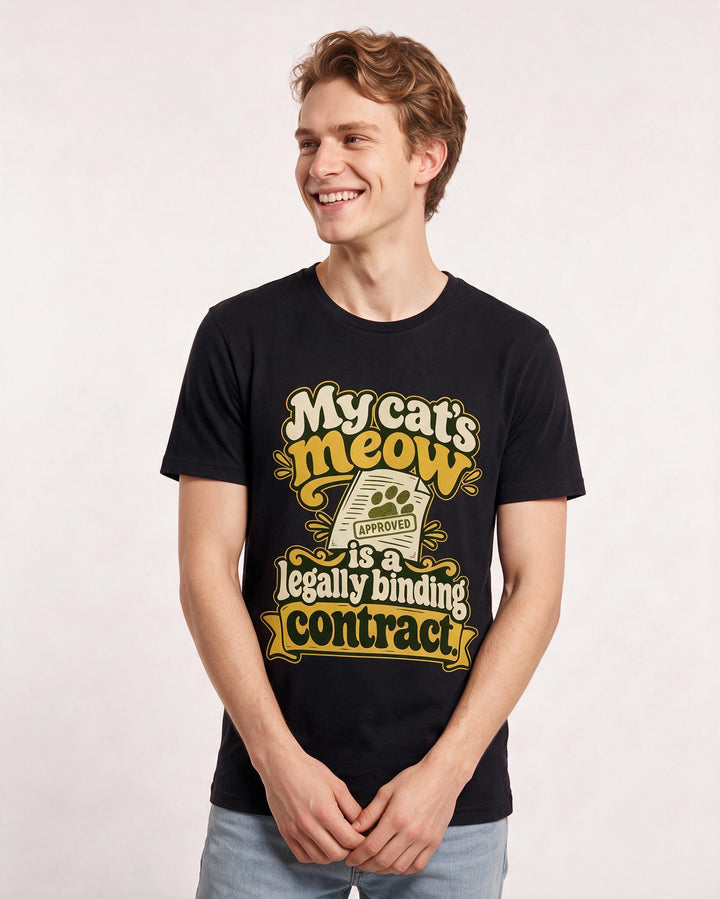 Cat Lover Black T-Shirt for Men – Everyday Expression Graphic Tee product image 1