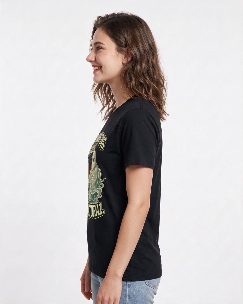 Funny Halloween Women's Black T-Shirt – My ghosting skills are also supernatural. product image 2