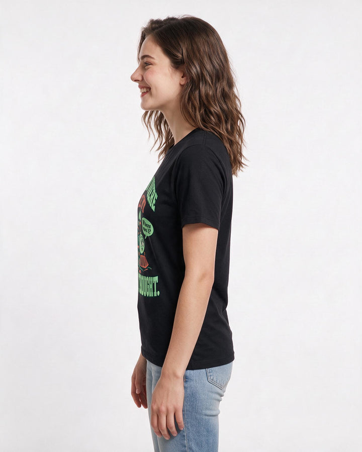 Meme Black T-Shirt for Women – Everyday Expression Graphic Tee product image 2
