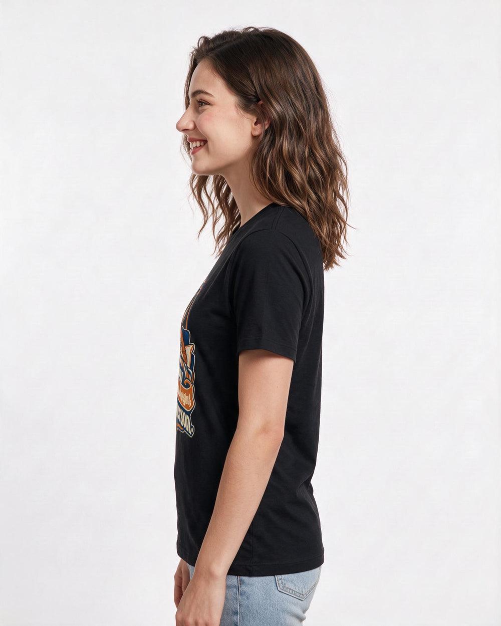 Couples Black T-Shirt for Women – Everyday Expression Graphic Tee product image 2