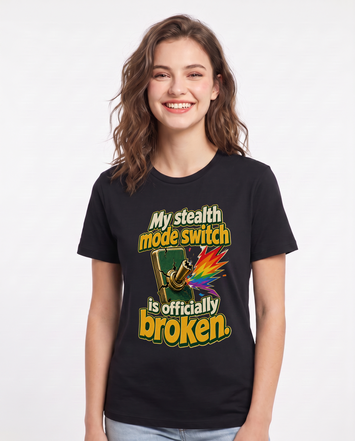 Pride Women's Black T-Shirt – My stealth mode switch is officially product image 1