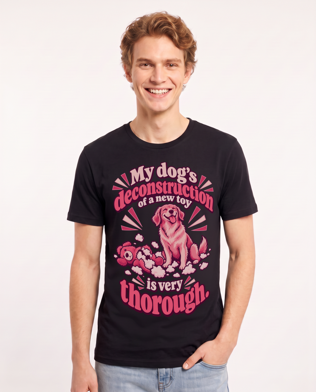 Dog Lover Black T-Shirt for Men – Everyday Expression Graphic Tee product image 3