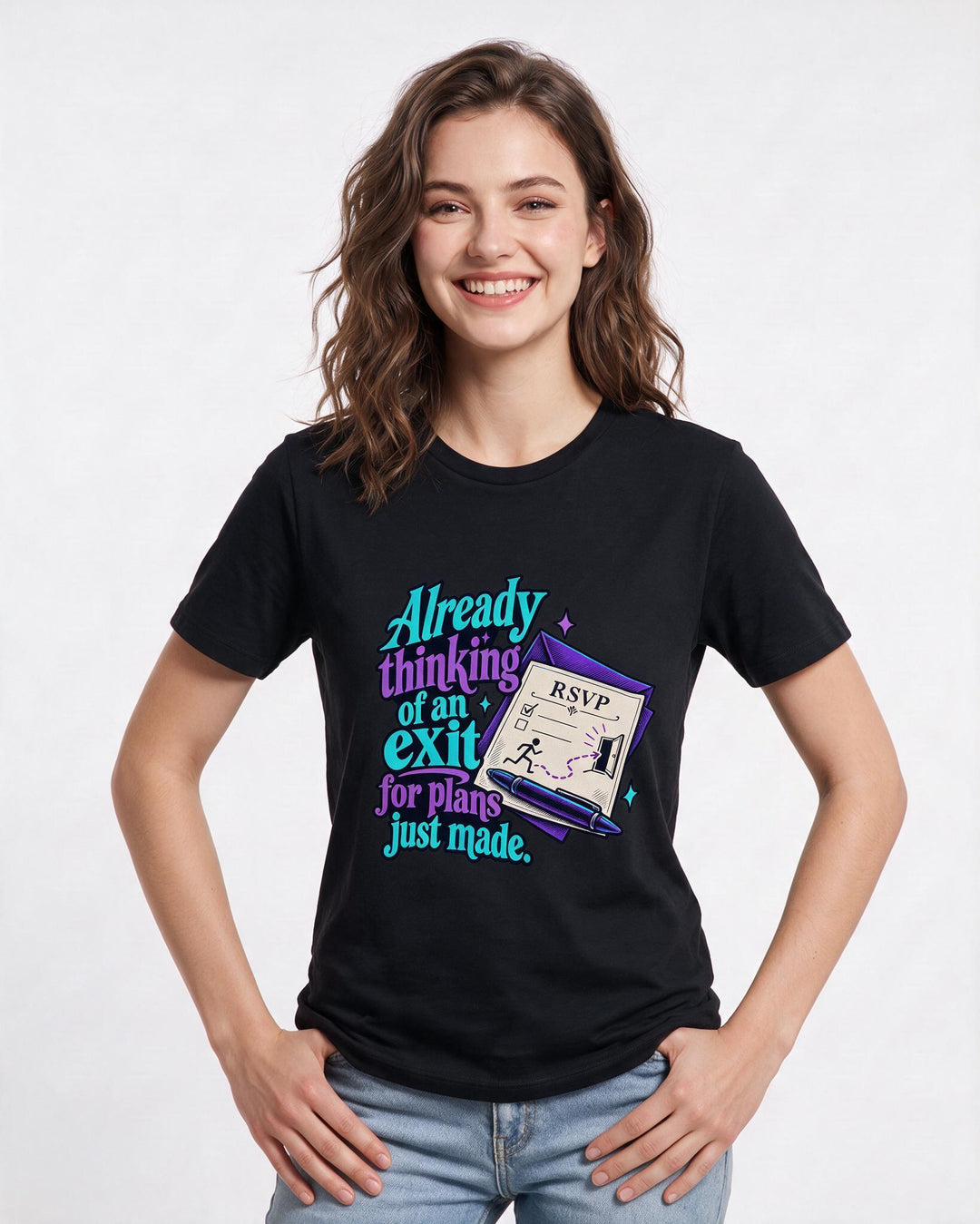 Meme Black T-Shirt for Women – Everyday Expression Graphic Tee product image 1