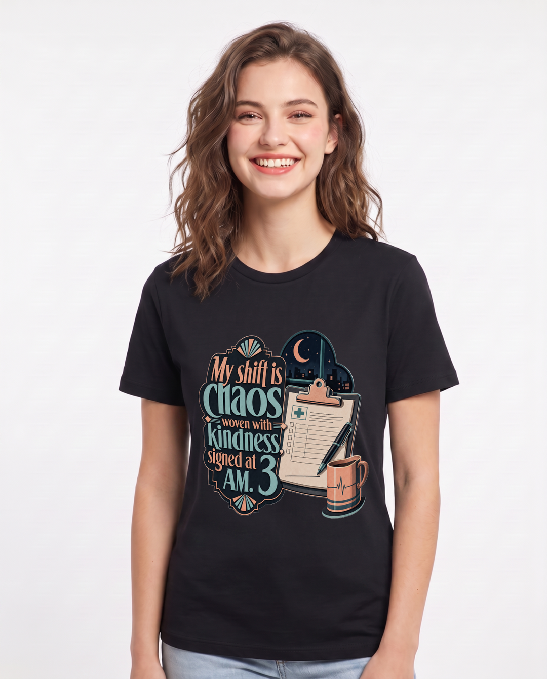 Nurse Black T-Shirt for Women – Nursing Life Graphic Tee product image 3