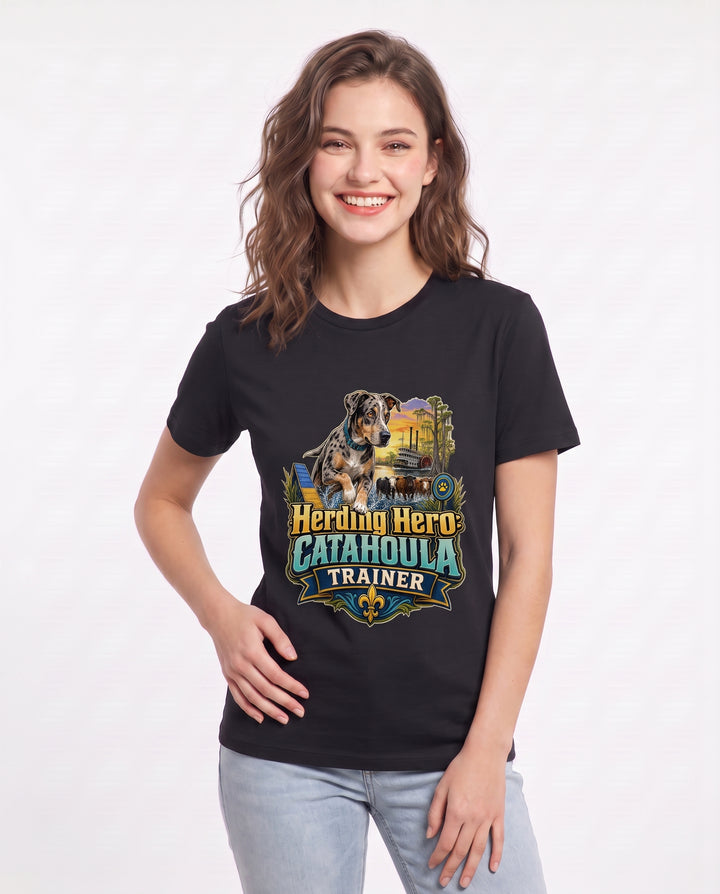 Herding Hero: Catahoula Trainer Women's Black T-Shirt product image 1