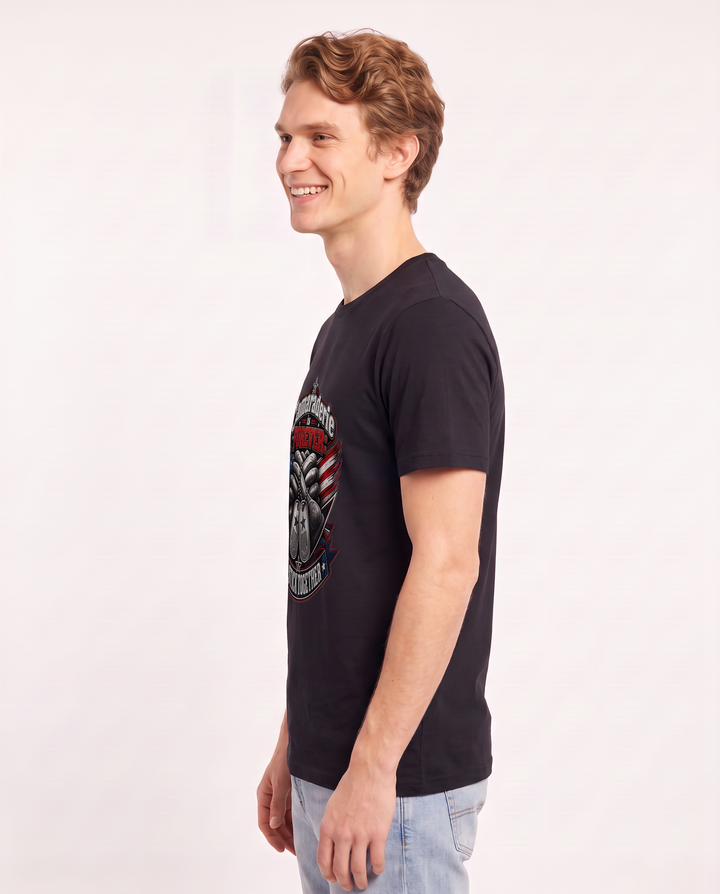 Camaraderie is Forever: We Stick Together Men's Black T-Shirt product image 3