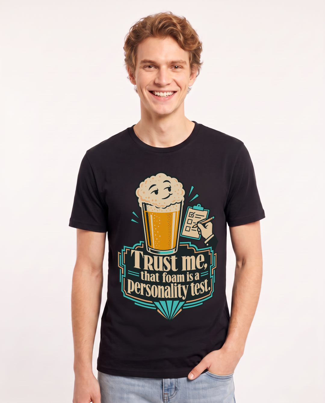 Beer Black T-Shirt for Men – Everyday Expression Graphic Tee product image 3