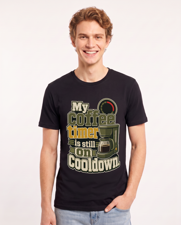 Gaming Men's Black T-Shirt – My coffee timer is still on cooldown. product image 1