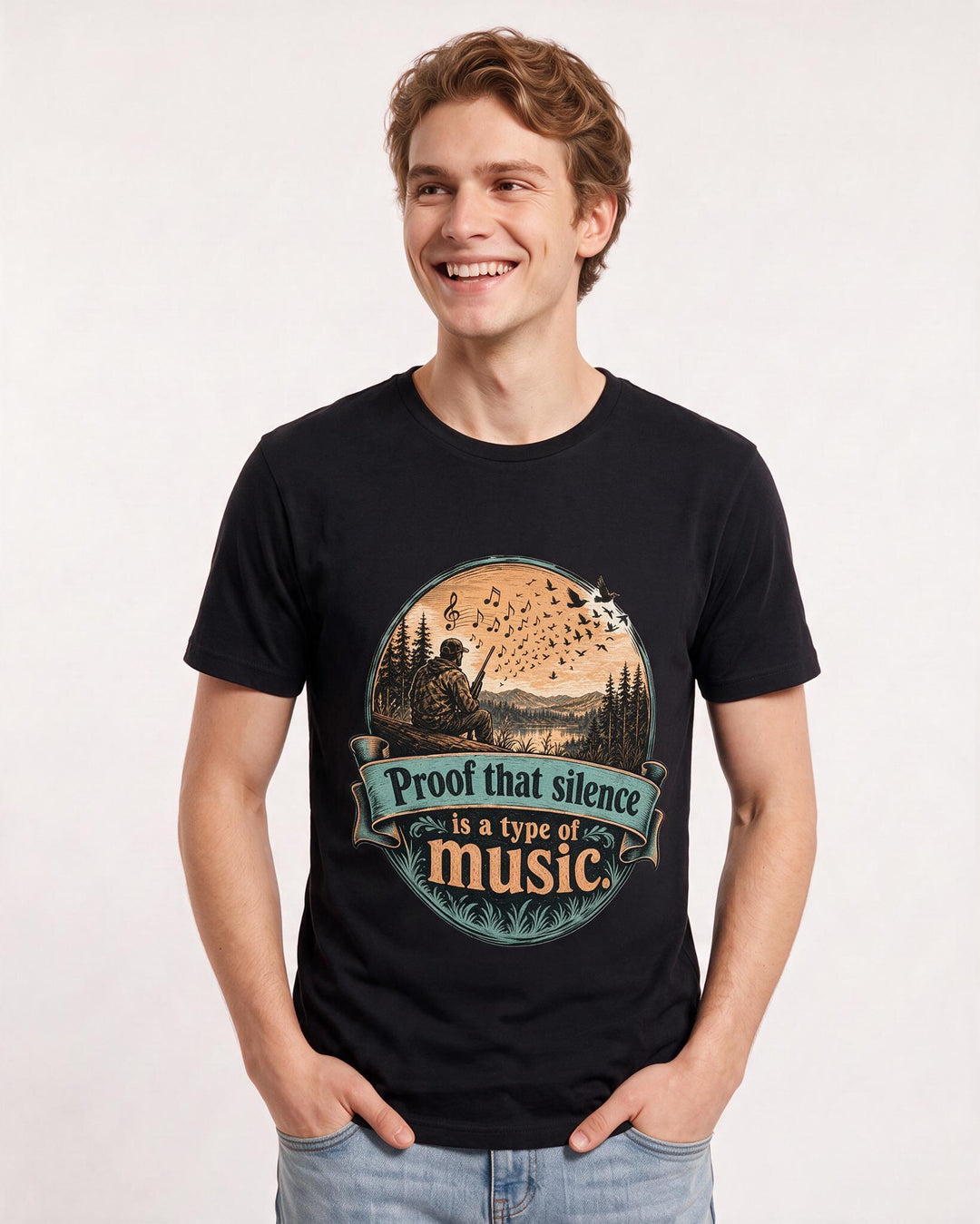 Hunting Black T-Shirt for Men – Everyday Expression Graphic Tee product image 3