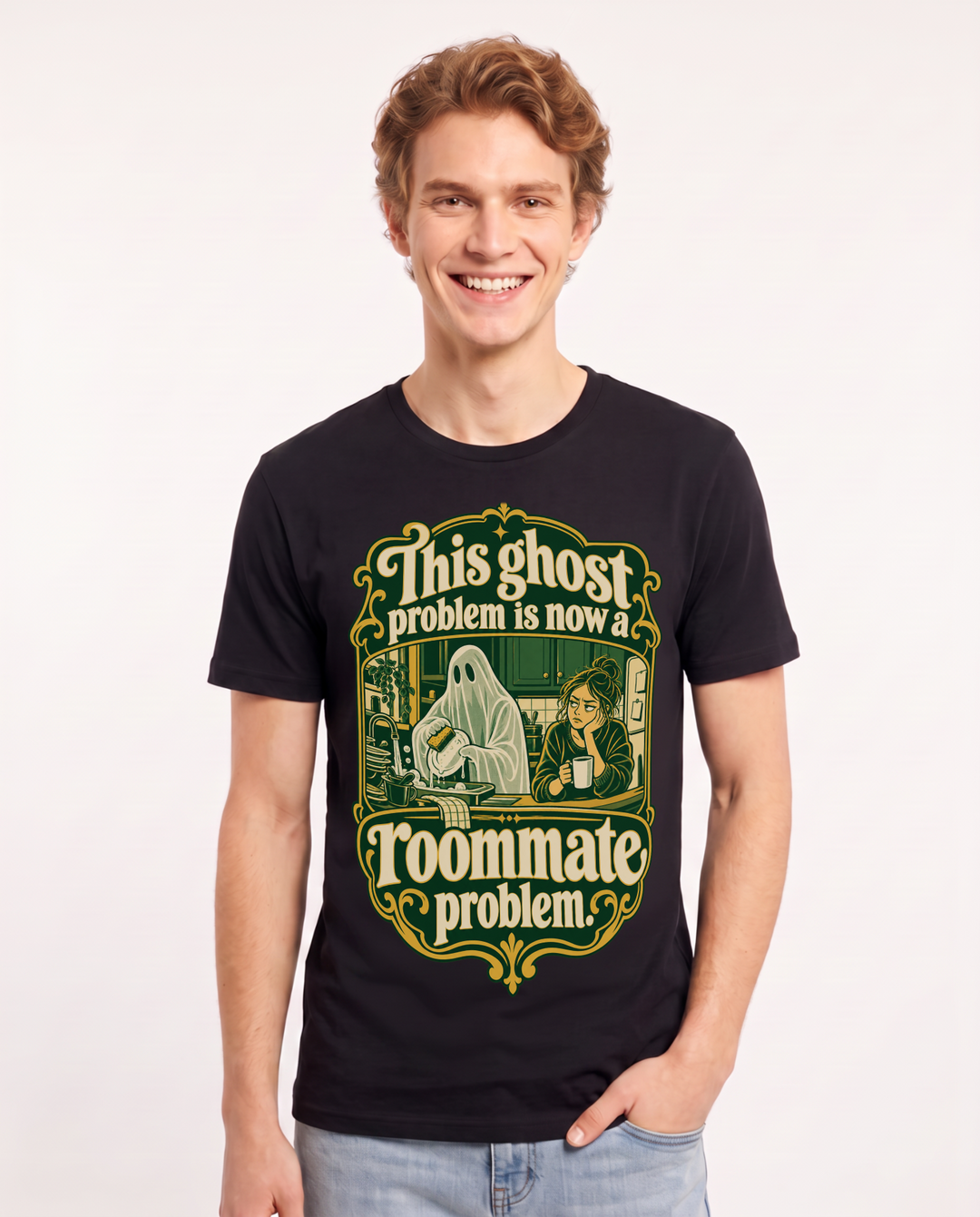 Halloween Black T-Shirt for Men – Halloween Theme Graphic Tee product image 3