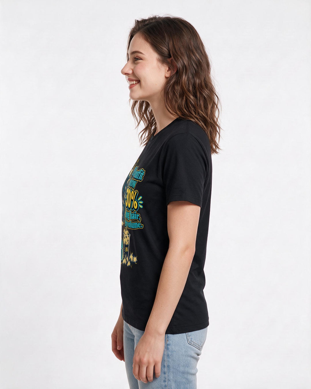 Cat Lover Black T-Shirt for Women – Everyday Expression Graphic Tee product image 2