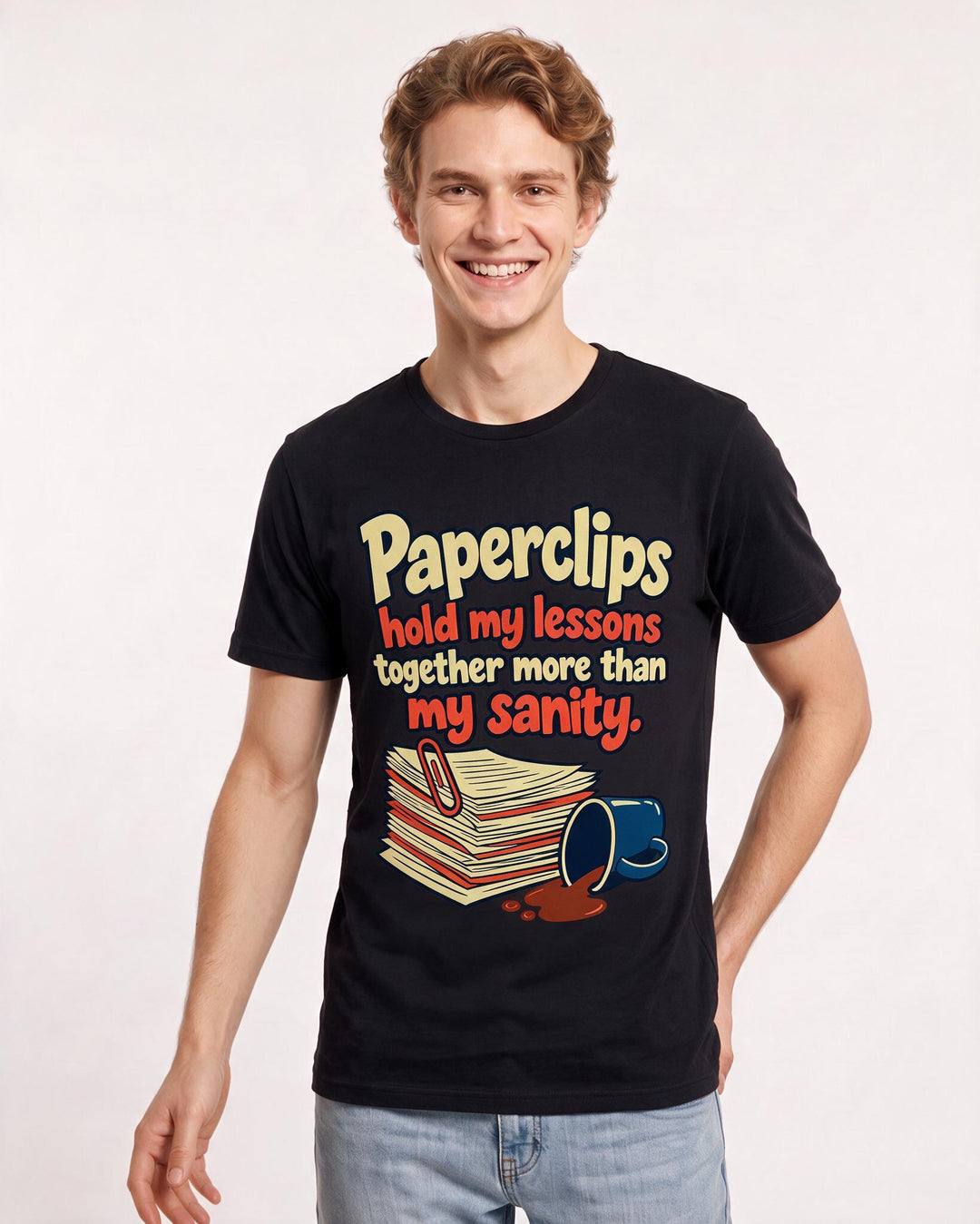 Teacher Black T-Shirt for Men – Everyday Expression Graphic Tee product image 1
